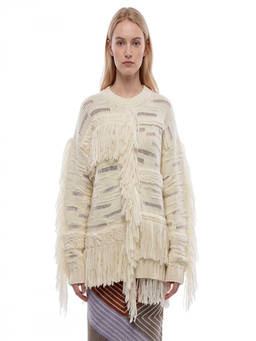 Stella McCartney - Off White Textured Round Neck Sweatshirt