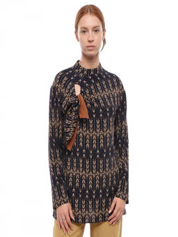 Stella McCartney - Blue Geometric Round Neck Top