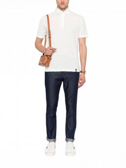 Drumohr - White Cotton Polo T-Shirt (M)