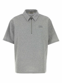 Miu Miu - Grey Shirt Collar Oversize Polo T-Shirt (M)
