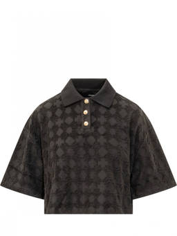 Amiri - Black Geometric Shirt Collar Polo T-Shirt (XXS)