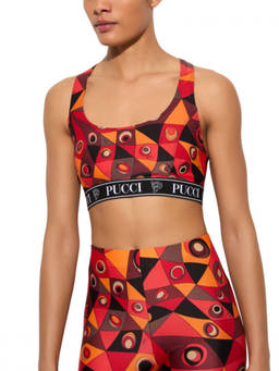 Pucci - Orange Printed Scoop Neck Tank Top