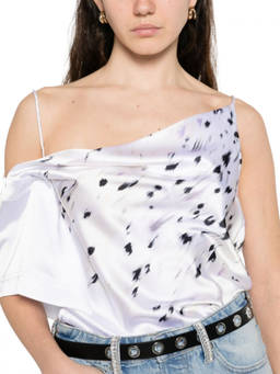 IRO - Grey Printed One Shoulder Top