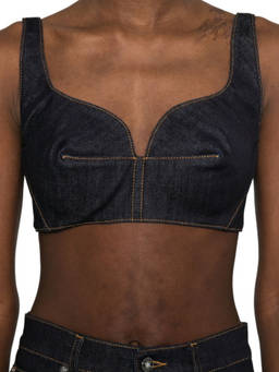 Givenchy - Blue Sweat Heart Neck Top (S)