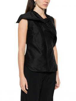 Rick Owens - Black Solid Cowl Neck Top (M)