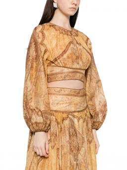 Zimmermann - Beige Paisley Round Neck Top