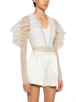 Rick Owens - Beige Solid V Neck Top (S)