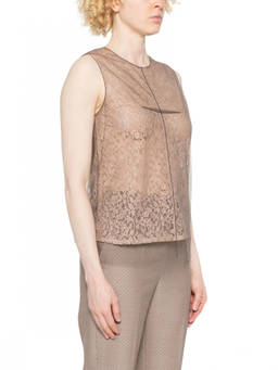 Fendi - Beige Crew Neck Printed Top (S)