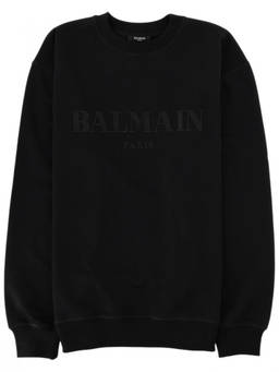BALMAIN - Black Crew Neck Sweatshirt