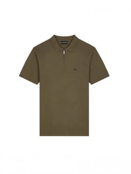 EMPORIO ARMANI - Green Shirt Collar Polo T-Shirt