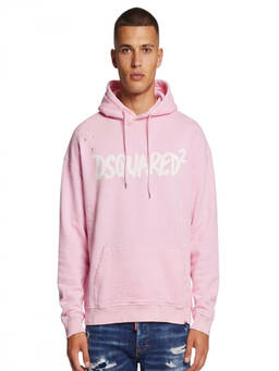 Dsquared2 - Pink Relaxed Logo Hoodie (S)