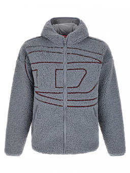 Diesel - Grey Zip Up Fleece Hoodie