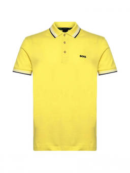 Boss - Yellow Contrast Collar Polo T-Shirt