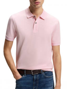 Boss - Pink Contrast Trim Polo T-Shirt