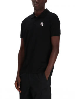 Karl Lagerfeld - Black Shirt Collar Polo T-Shirts