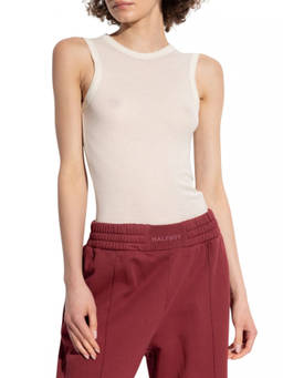 HALFBOY - Beige Knitted Round Neck Top