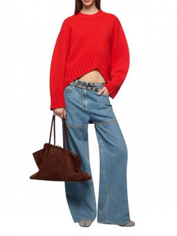 THE ATTICO - Red Crew Neck Sweatshirt