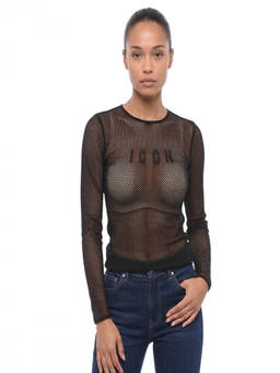 Dsquared2 - Black Graphic Crew Neck Top (XS)