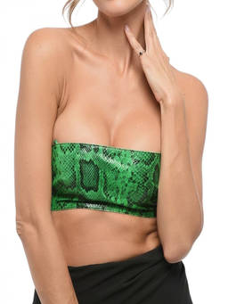 Dsquared2 - Green Animal Print Strapless Top (XS)