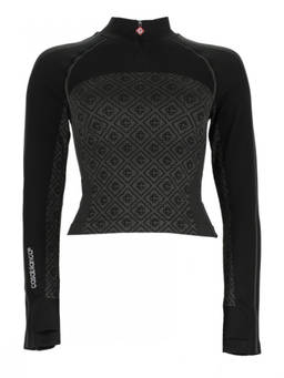 Casablanca - Black Logo Mock Collar Top