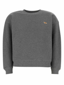 Maison Kitsune - Dark Grey Baby Genuine Leather-Embroidered Sweatshirt (M)
