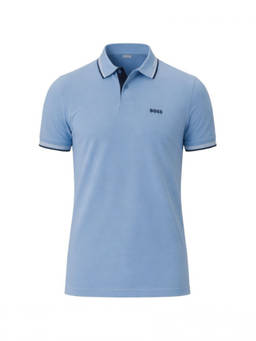 Boss - Light Blue Solid Polo T-Shirt