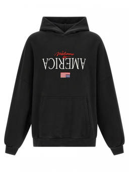 Willy Chavarria - Black Welcome To America-Hooligan Hoodie