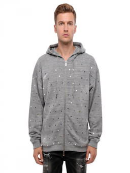 Dsquared2 - Grey Zip Up Embellished Hoodie
