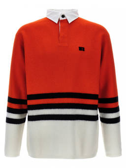 Wales Bonner - Red Striped Polo T-Shirt (S)