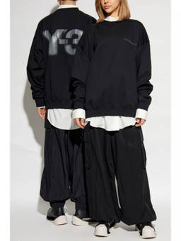 Y-3 - Black Logo-Printed Crew Neck Sweatshirt (S)