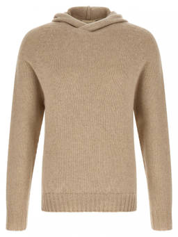 Ma'ry'ya - Beige Relaxed Knitted Hoodie