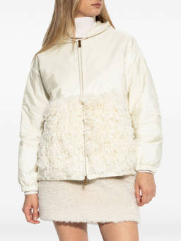 Moncler - White Teddy-Trim Hoodie