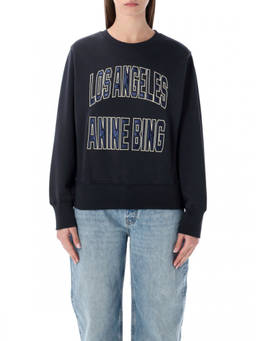 ANINE BING - Black Crewneck Logo Sweatshirt
