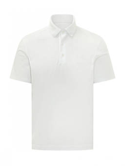 Zegna - White Solid Shirt Collar Polo T-Shirt