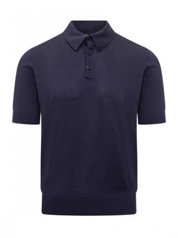 Dolce&Gabbana - Dark Blue Solid Shirt Collar Polo T-Shirt