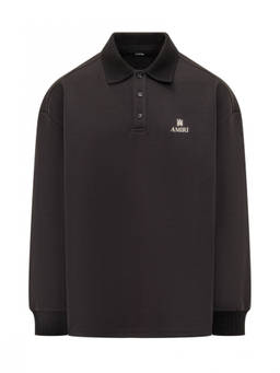 Amiri - Black Solid Shirt Collar Polo T-Shirt