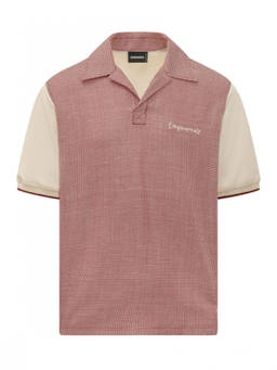 Dsquared2 - Red Houndstooth Shirt Collar Polo T-Shirt