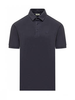 Etro - Dark Blue Logo Shirt Collar Polo T-Shirt