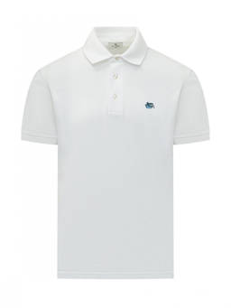 Etro - White Solid Shirt Collar Polo T-Shirt (XL)