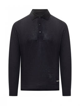 Premiata - Black Solid Shirt Collar Polo T-Shirt (S)