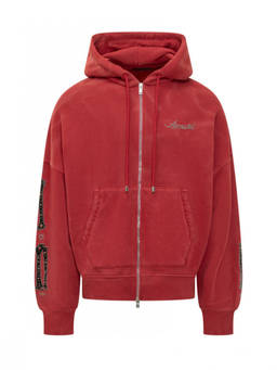 Amiri - Red Embellished Hood Sweatshirt