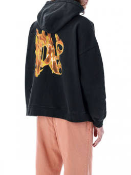 Palm Angels - Black Backburning Monogram Hoodie (S)
