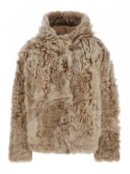 Yves Salomon - Beige Textured Hood Hoodie (M)