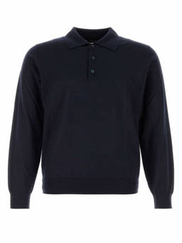 Brioni - Dark Blue Solid Polo T-Shirts (M)