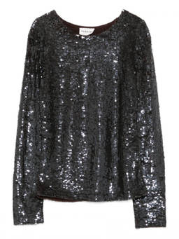 Parosh - Black Silver Sequins Top