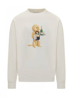 Drole De Monsieur - White Graphic Crew Neck Sweatshirt (M)