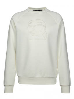 Karl Lagerfeld - Beige Embroidered Crew Neck Sweatshirt (L)