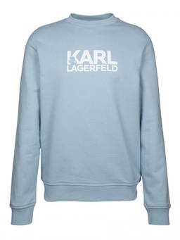 Karl Lagerfeld - Light Blue Logo Crew Neck Sweatshirt