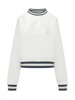Autry - White Embellished Crew Neck Sweatshirt (L)