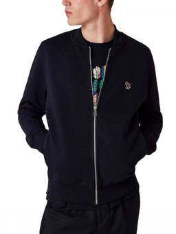 Ps By Paul Smith - Blue Solid Mock Collar Sweatshirt (S)